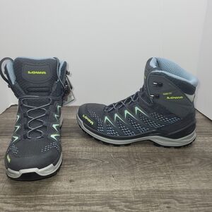 Lowa Women's Innox Pro GTX Mid Hiking Boots Steel Blue/Salmon Size 6.5 New